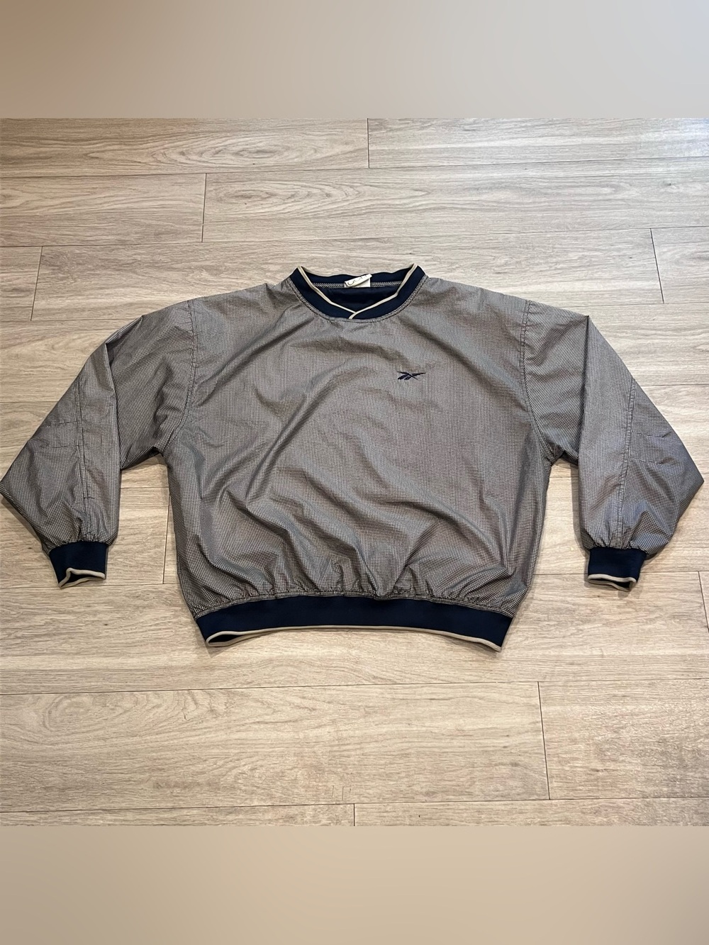 Vintage Reebok Golf Houndstooth Windbreaker Pullover XL 90s Y2K Golfcore